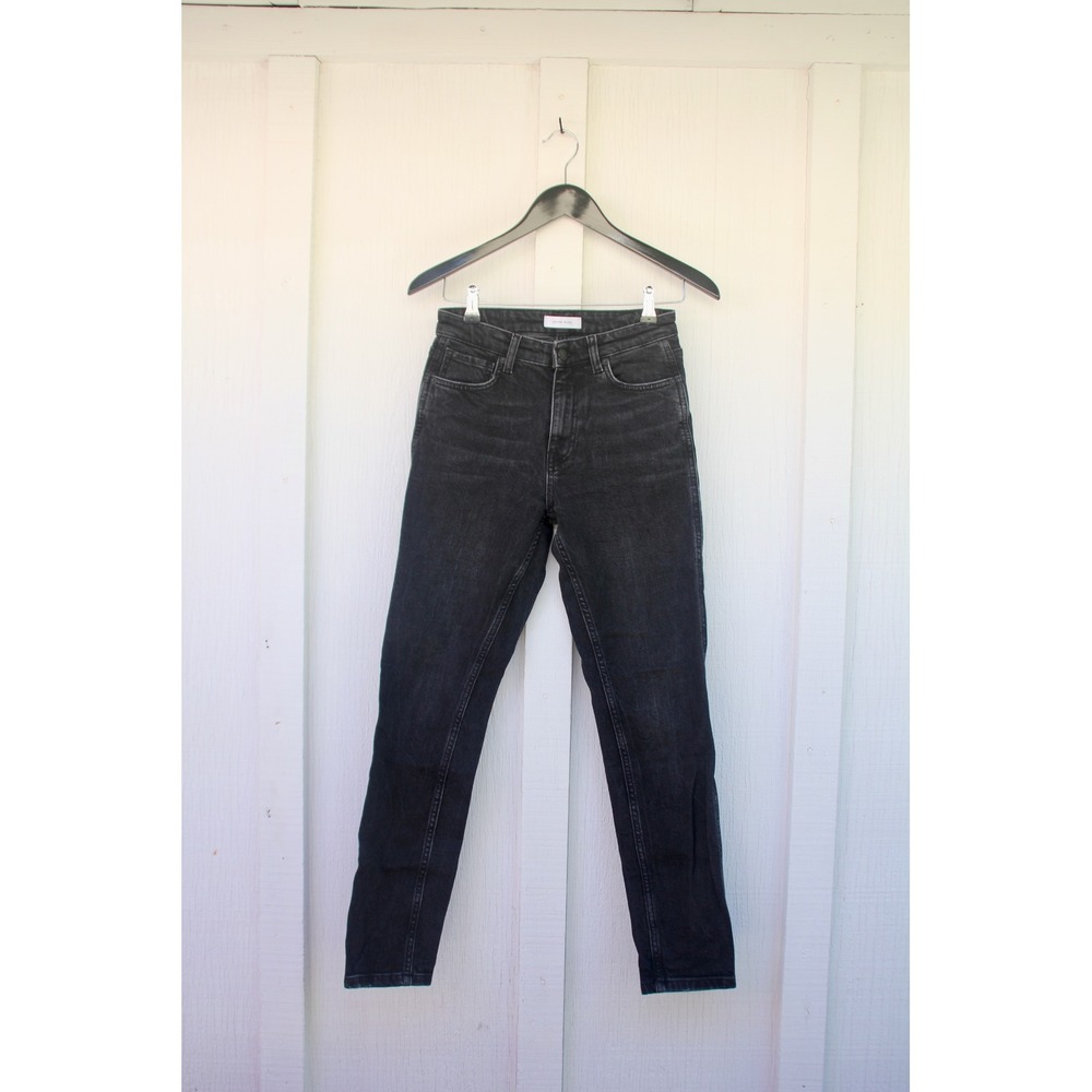 Anine Bing Skinny Jeans Faded Black High Rise Denim Size 26 A-06-0001-010